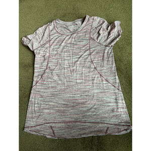 Women's Lululemon Burgundy White Heathered Short Sleeve Tee